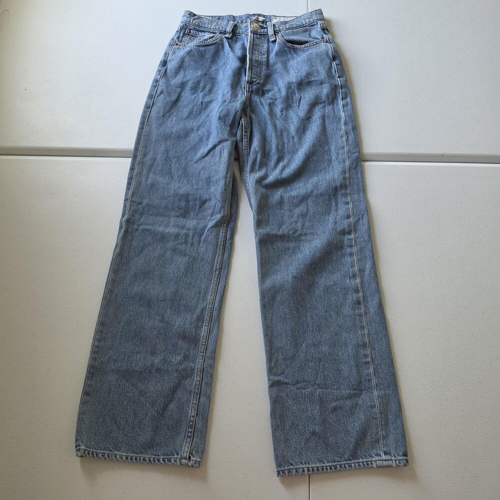 Rag & Bone Jeans Womens 25 Light Wash Ruth Super High Rise Straight 100% Cotton